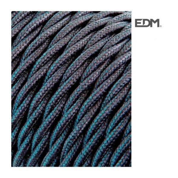 EDM Cabo Tecido Trenzado 2X0,75Mm C-63 Cinza Oscuro Seda 5M