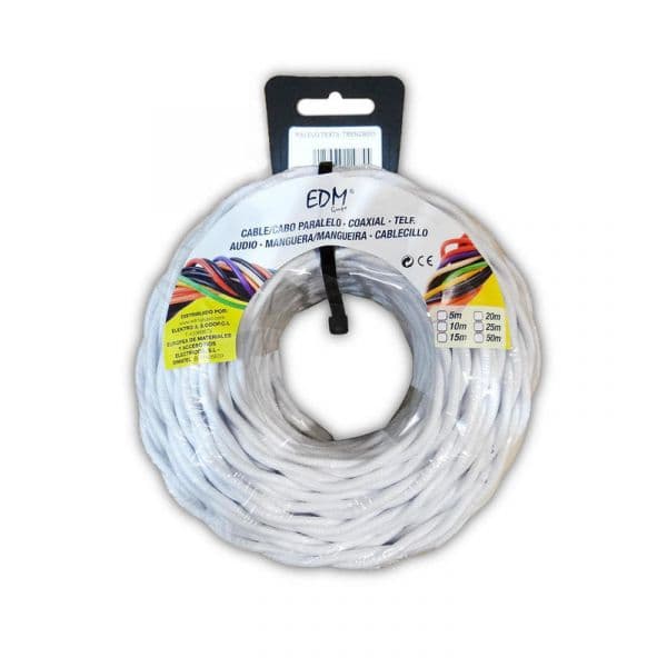 EDM Cabo Texti Trançado 2X1,5Mm Blanco 5Mts