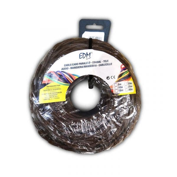 EDM Cabo Texti Trançado 3X1,5Mm Cartanho 5Mts