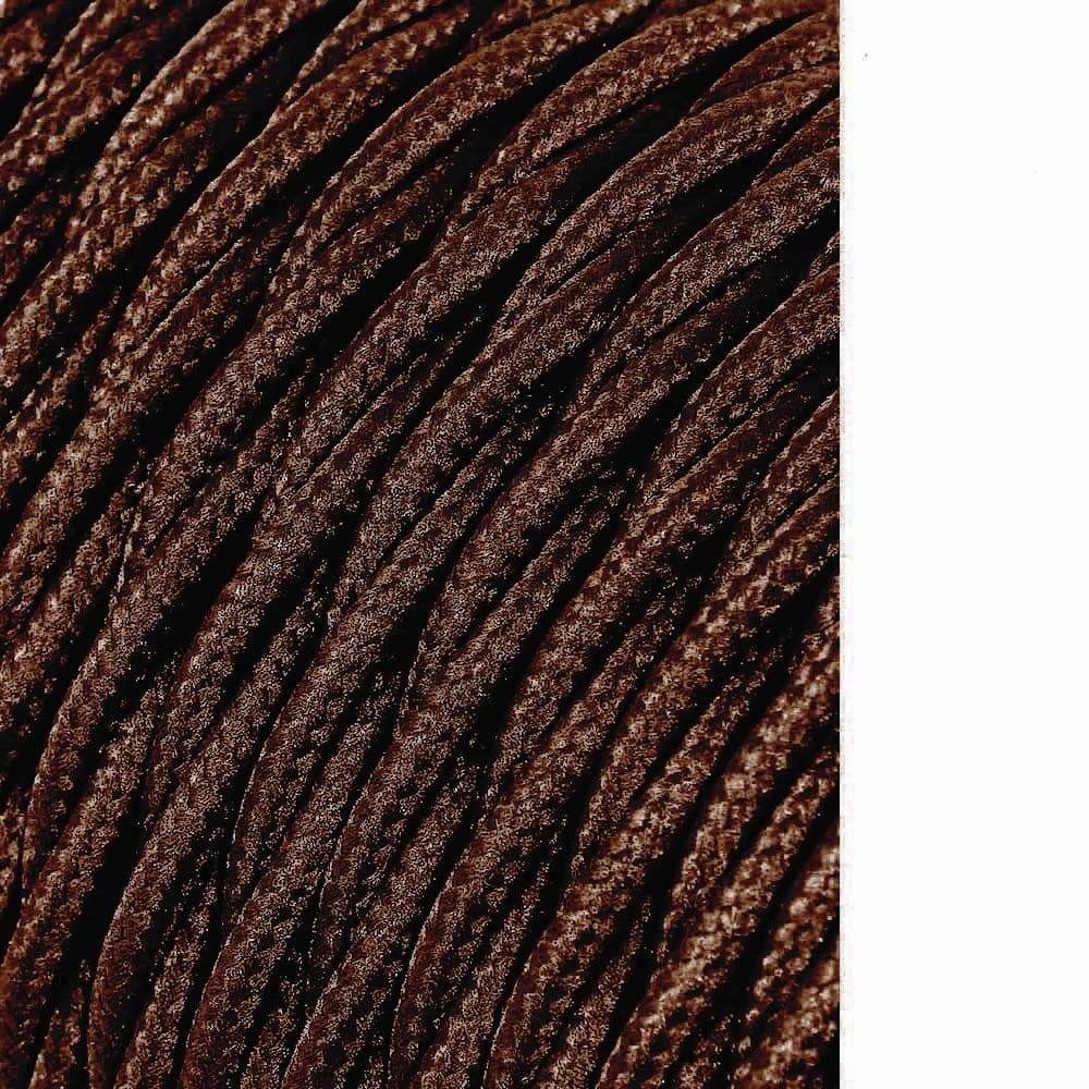 CABO TÊXTIL TRANÇADO 2X0,75MM C-20 CASTANHO 25M