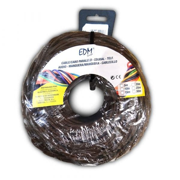 Edm Cabo Paralelo Têxtil Trançado 3x2,5mm Castanho 25mts