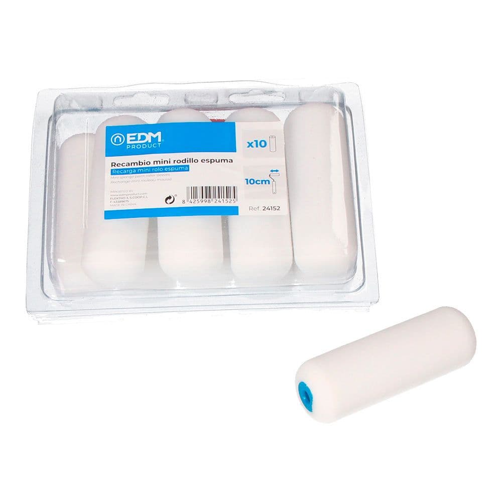 EDM Substituição Mini Rolo Esponja 110mm 10pzs - EDM24152