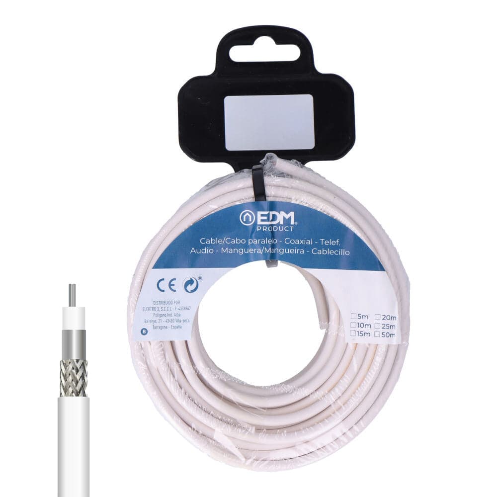 EDM Rolo de Cabo Coaxial Alumínio 25MTS - ELK28205