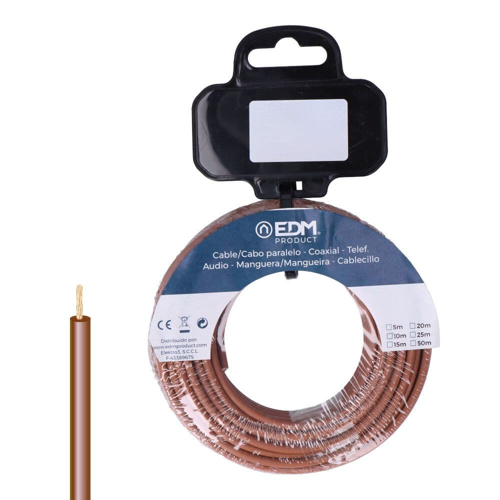 ROLO DE CABO FLEXÍVEL 1,5MM CASTANHO LIVRE DE HALOGÉNEOS 10M