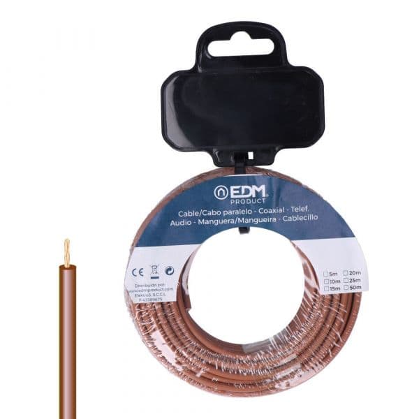 EDM Cabo Elétrico Unifilar H07Z1-K 6 mm² Castanho 5 m (Modelo 28576)