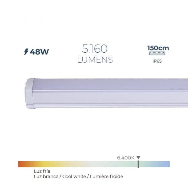 EDM Regleta LED 31408 48W 150 cm 6400K Luz Fria