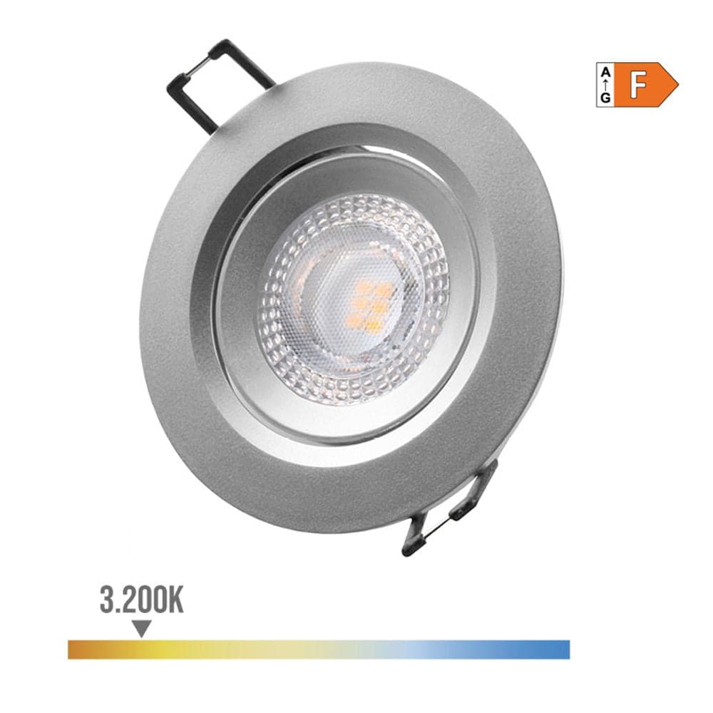 DOWNLIGHT LED REDONDO DE ENCASTRAR 5W 3200K LUZ QUENTE. ARO CROMA