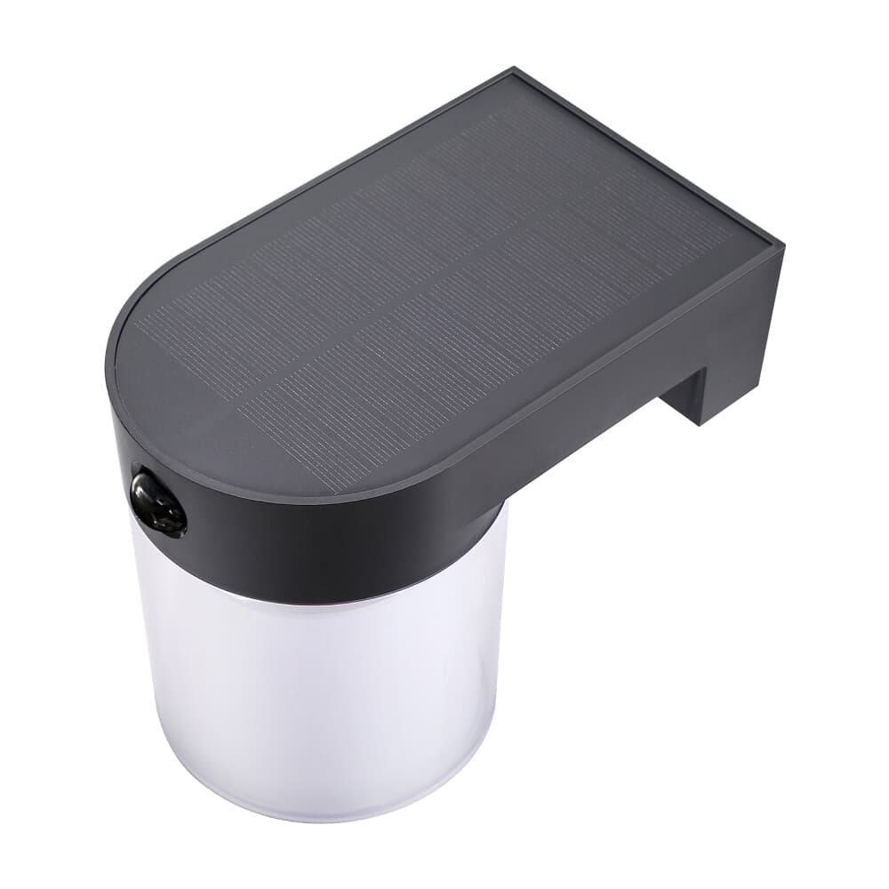 EDM Candeeiro de Parede Solar Cilíndrico 31832 Preto