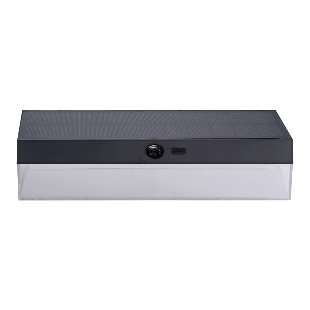 Aplique solar retangular 4w 500lm, 3000/4000/6500k, 3cct, com sensor, preto