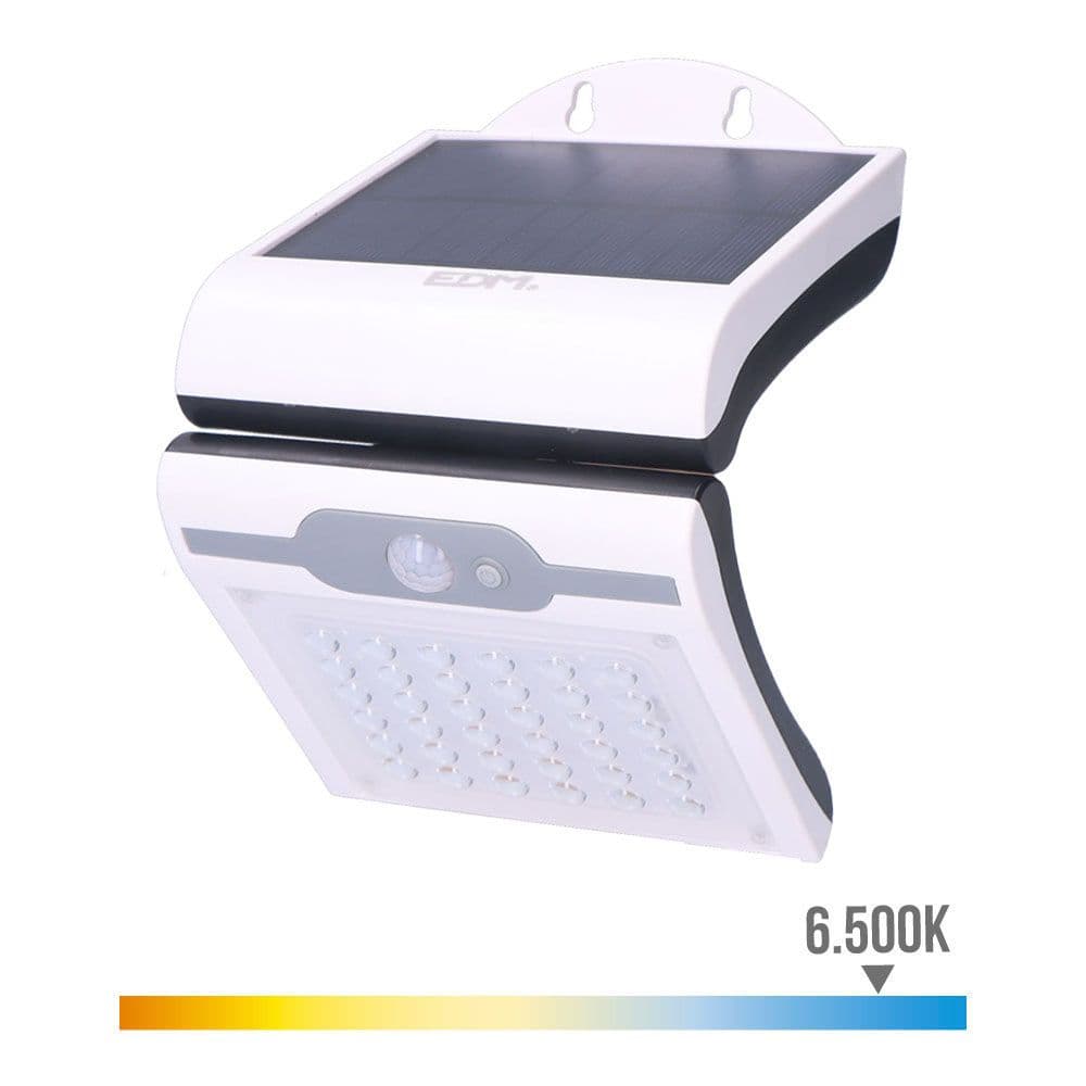 EDM Candeeiro de Parede Solar com Sensor de Movimento Branco