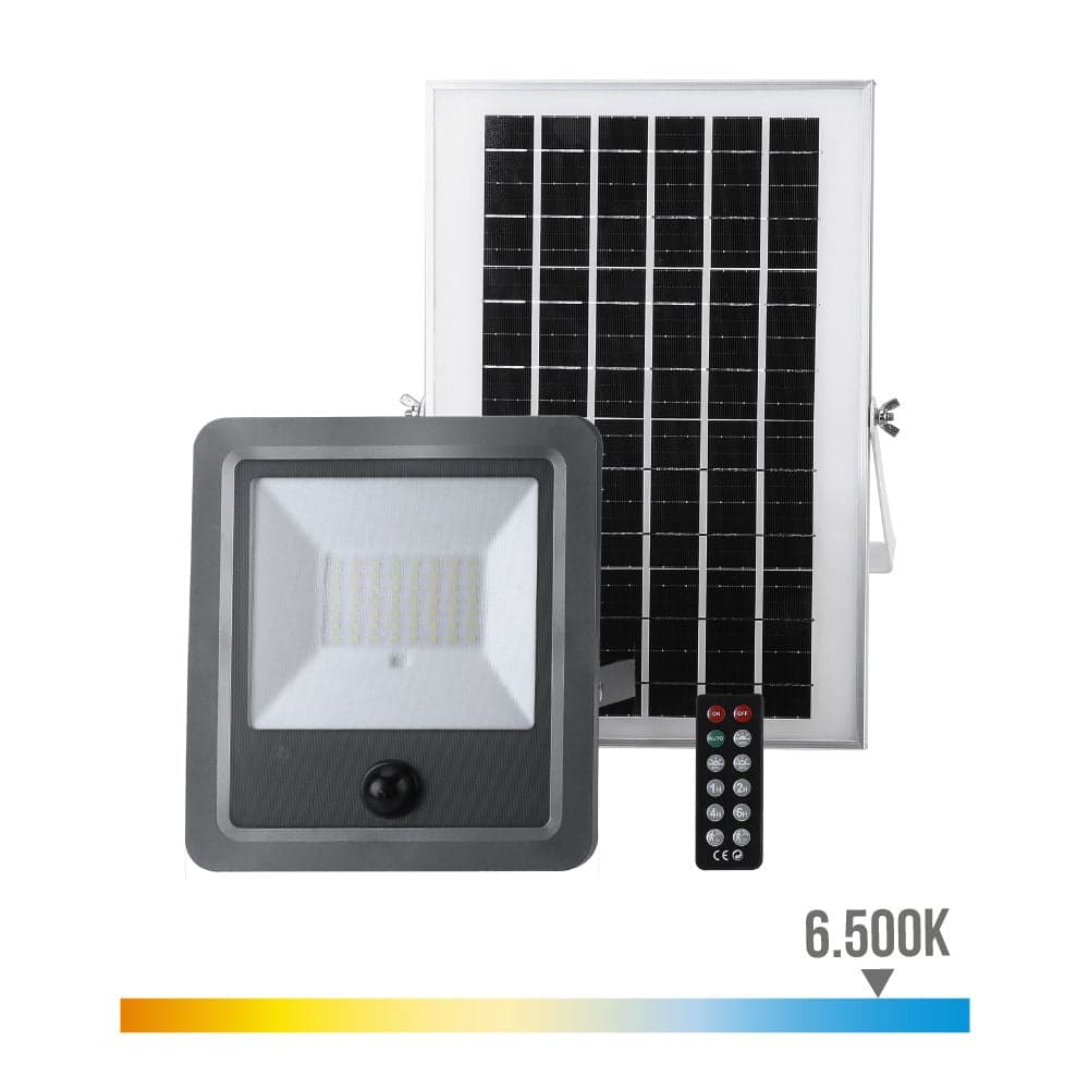 EDM Projetor Solar com Sensor de Movimento 31862 100W 1200lm 6500K Preto