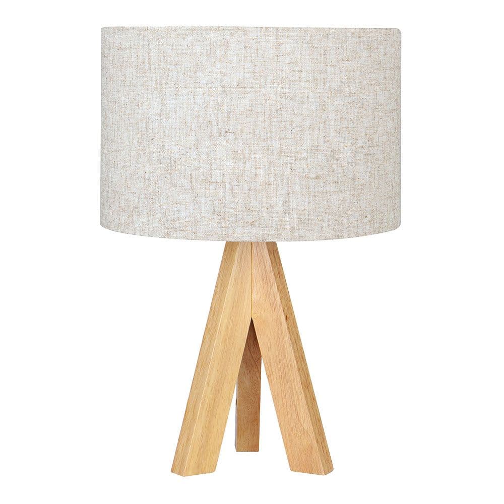 EDM Candeeiro de Mesa 32160 Ø 25 x 37 cm Madeira e Bege