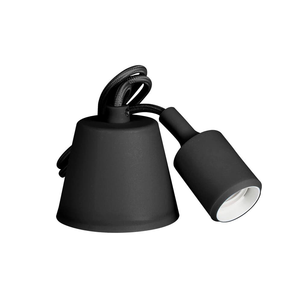 Cabo para candeeiro suspenso de silicone e27 60w cor preto edm