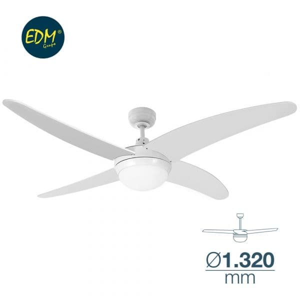 Edm Ventilador de de Teto 60W Ø132CM 120M3/MIN c/ Comando Caspio Branco