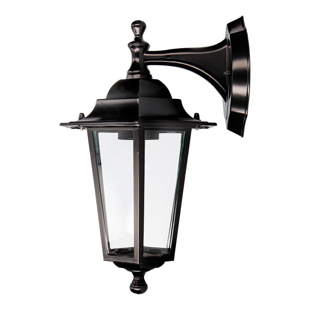 EDM Candeeiro de Parede de Alumínio e Vidro Preto Modelo Zurich E27 60W IP44 - ELK34329