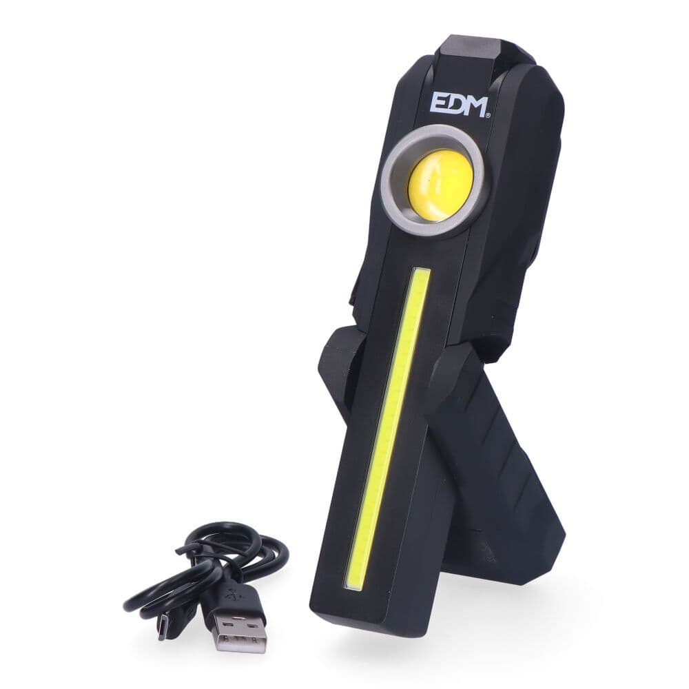 EDM - Lanterna Frontal led Cob Redonda 200lm + Cob Frontal 200lm + Spot Superior 50lm EDM ELK-36128