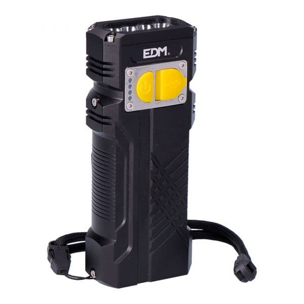 EDM Lanterna LED Turbo 10000 lm, IP44, 4 Modos, Preto