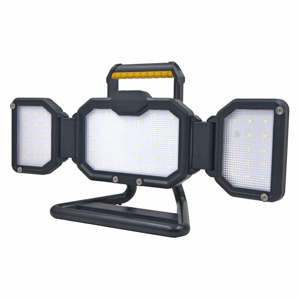 EDM Luz de Trabalho LED 36173 Dobrável Recarregável 25W 500/1300/2500LM Preto