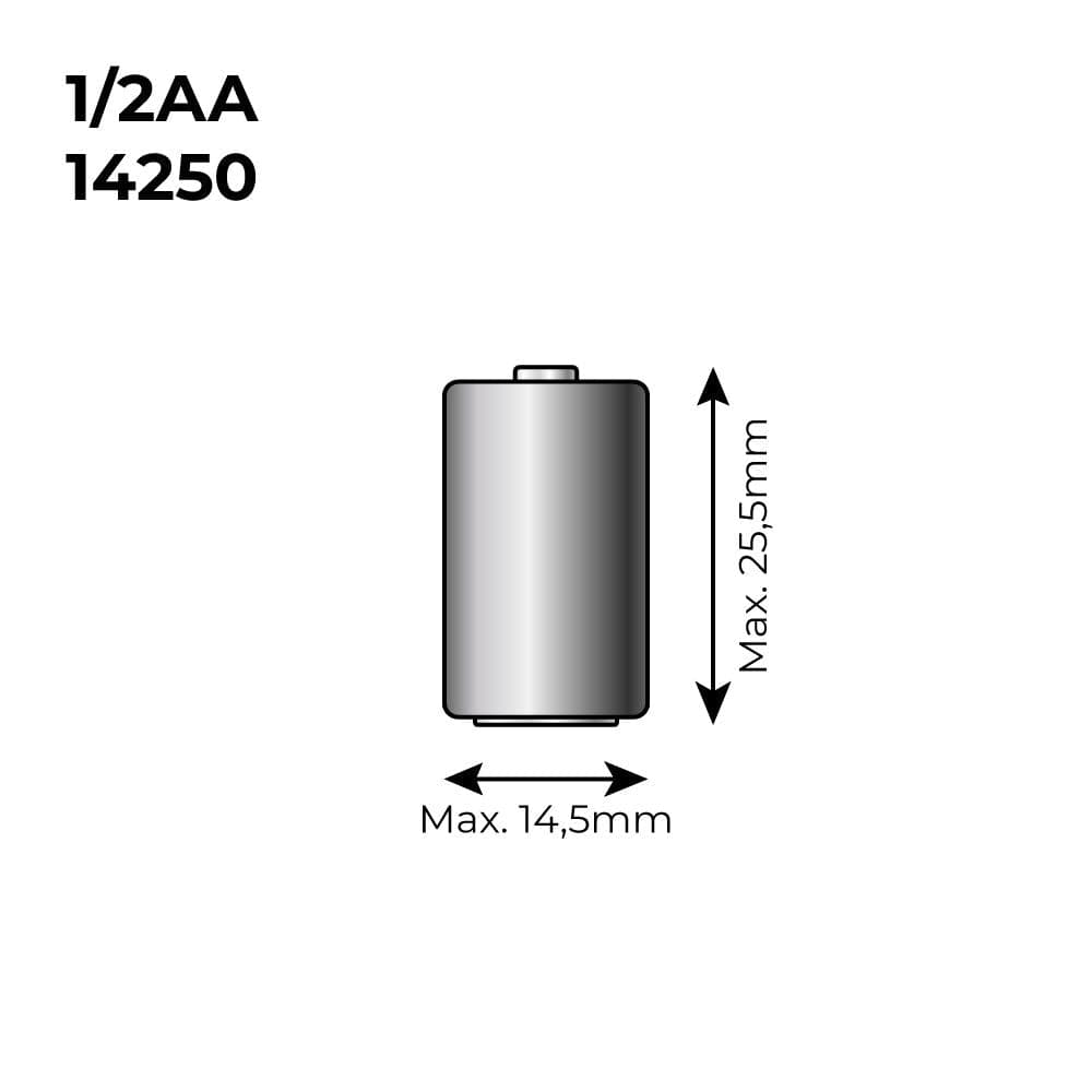 PILHA DE LÍTIO LPT2 150 1/2 3,6V (MOD. (14250) 1200MAH Ø14,5X25,5