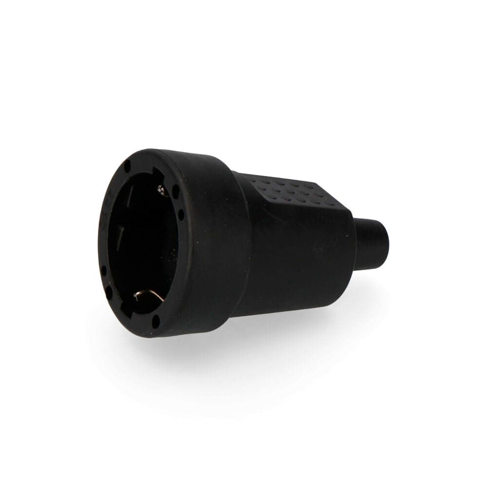 FICHA FÊMEA DE BORRACHA 10/16A 250V T/TL IP44 4,8MM PRETA (RETRAC