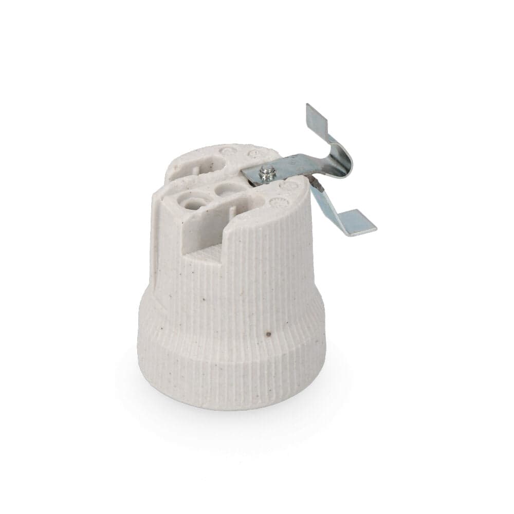 CASQUILHO PORCELANA E27 PARA PLAFONS (RETRACTILADO) SOLERA