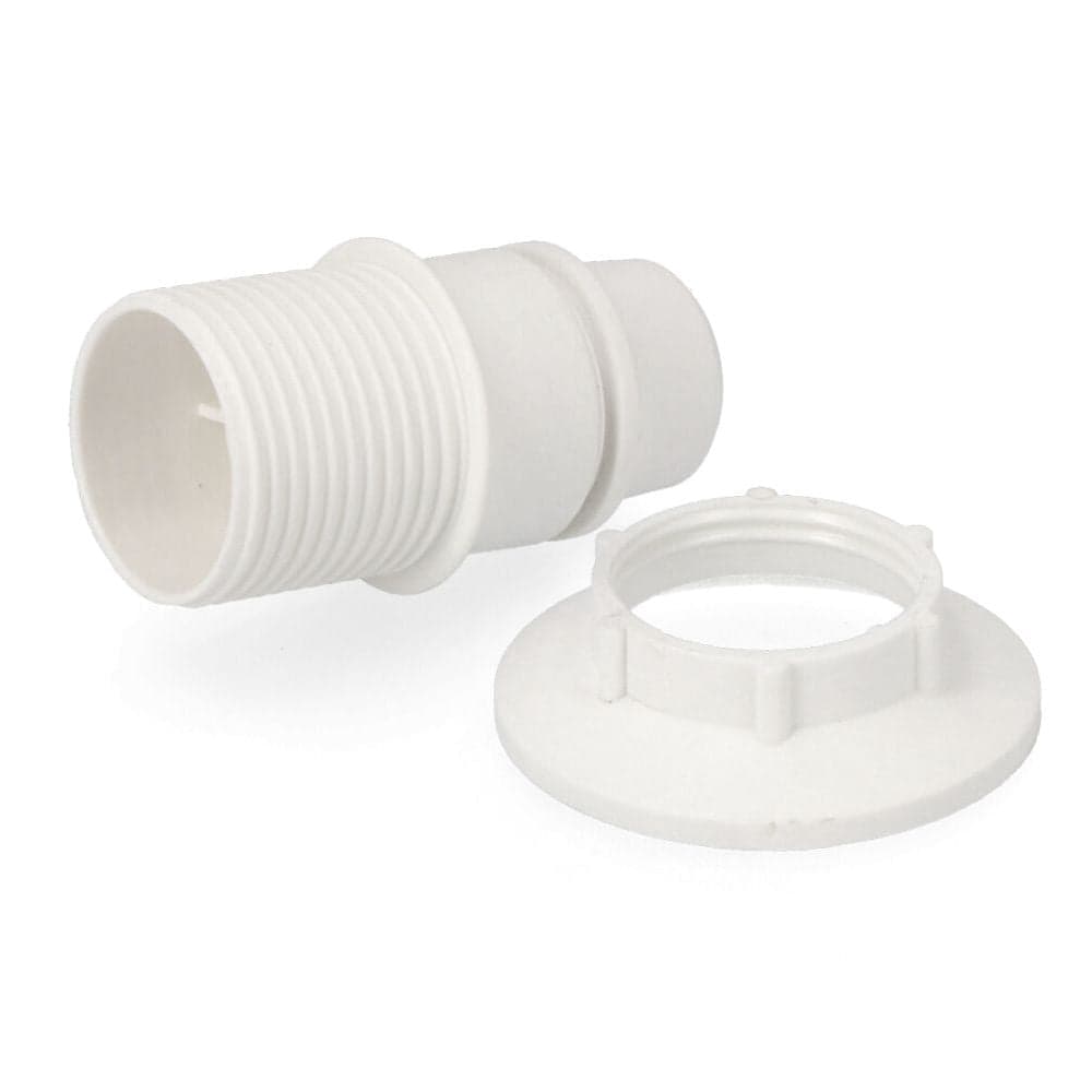 CASQUILHO E14 SEMI-ROSCA + ANILHA BRANCO RETRACTILADO