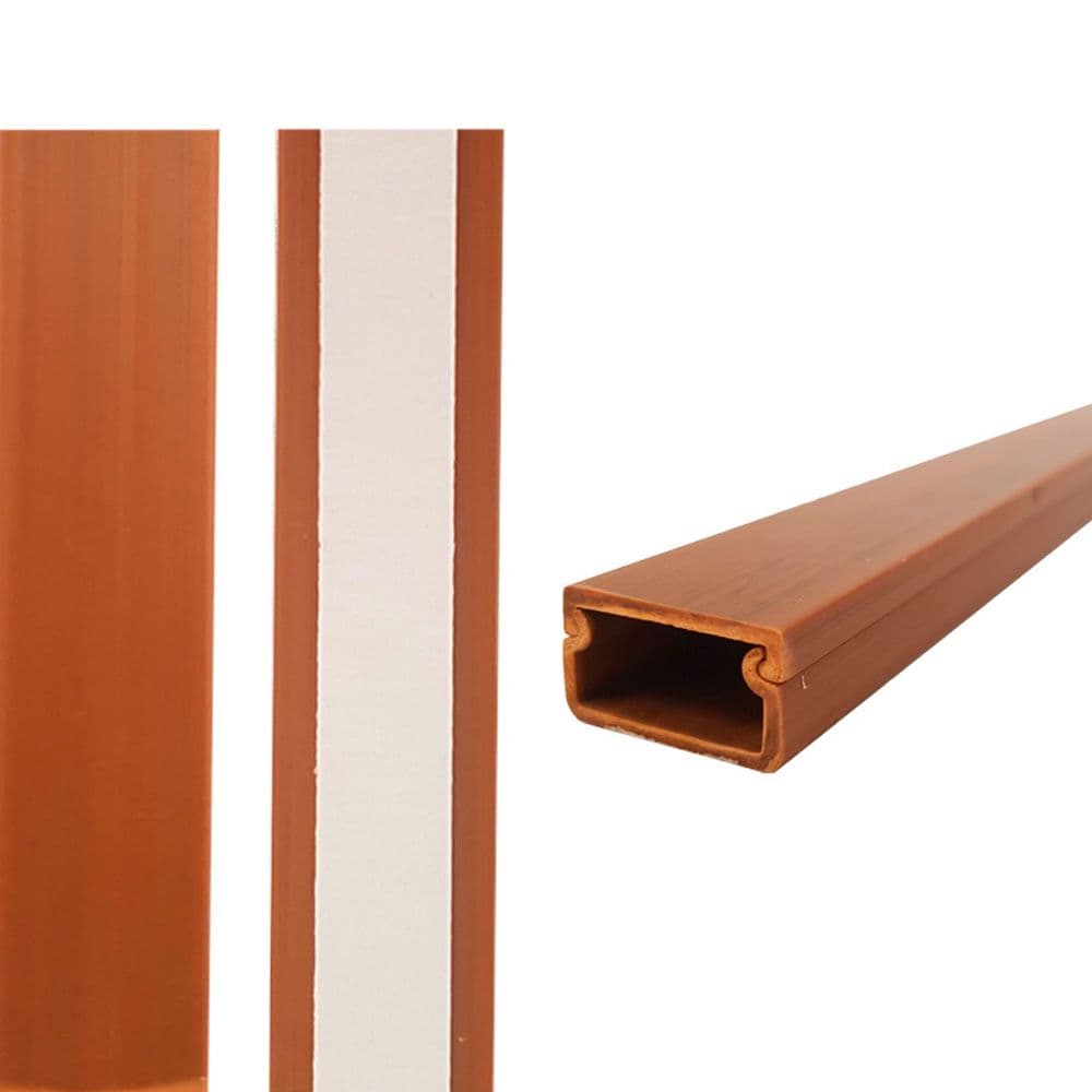 MINI CALHA ADESIVA EDM 2M 19X11MM COR MADEIRA ESCURA (PREÇO/METRO