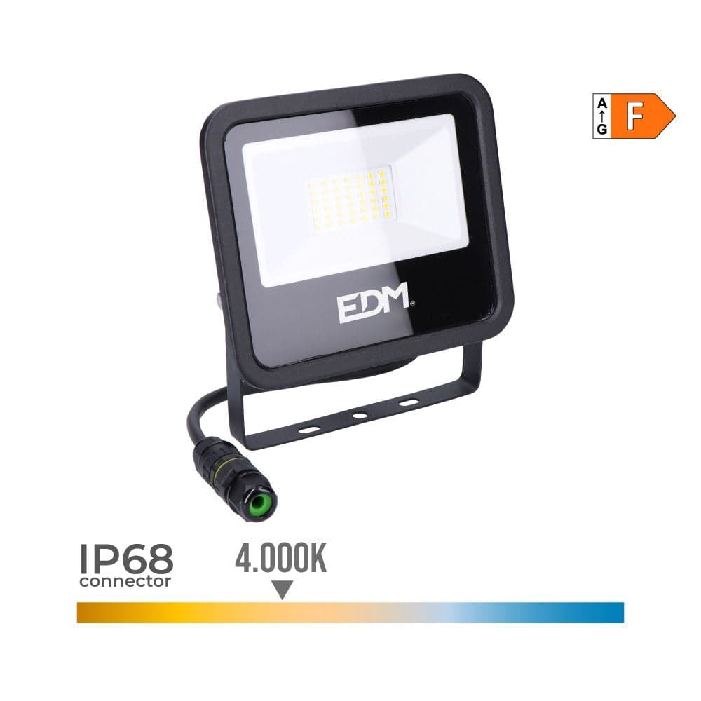 PROJETOR LED 30W 2370LM 4000K LUZ DIA 15,8X13,5X2,9CM BLACK SERIE