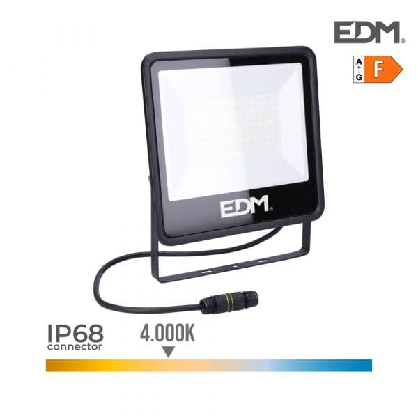 EDM Projetor led 100w 8200lm 4000k Luz Dia Black Series 24,6x22,8x2,9cm