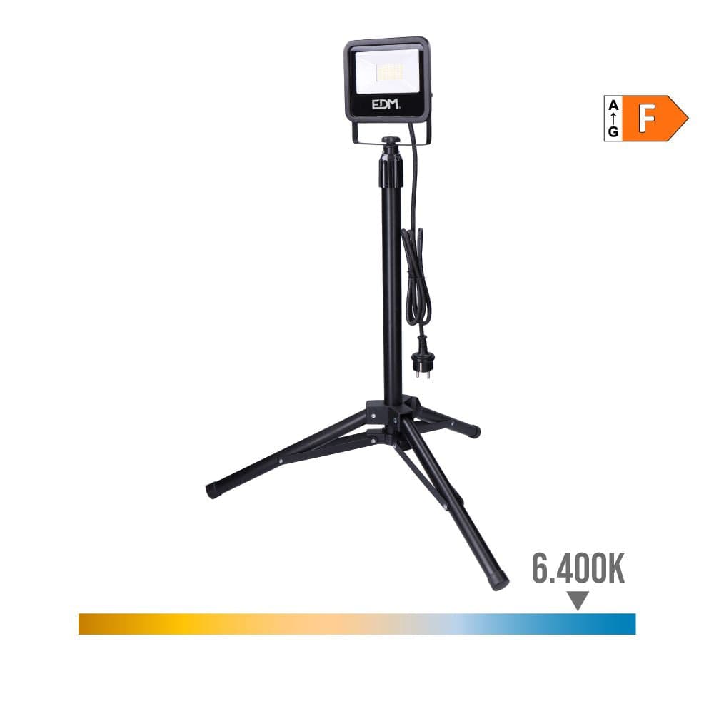 EDM Projetor led com Tripé 30w 2370lm 6400k Luz Fria Black Series