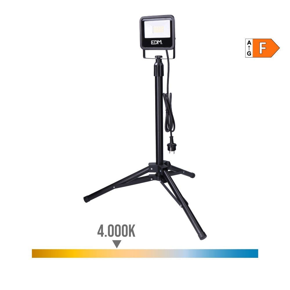 EDM Projetor led com Tripé 30w 2370lm 4000k Luz Dia Black Series
