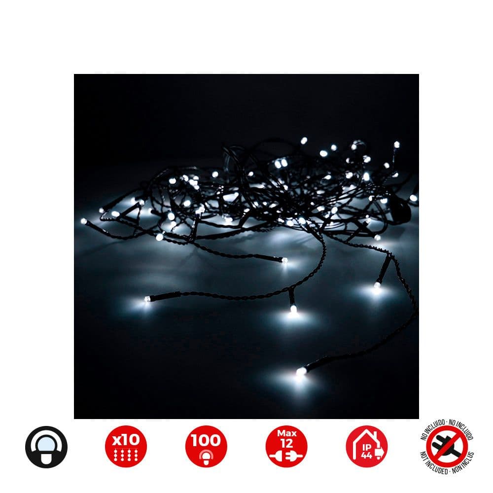 CORTINA EASY-CONNECT BRANCO FRIO 10 TIRAS 100 LEDS IP44 30V TOTAL