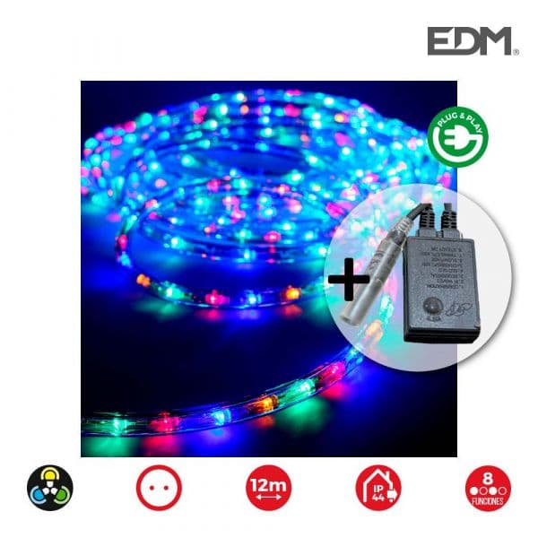EDM Kit Flexiled Multifunção Multicor IP44 230V 12m - ELK71490