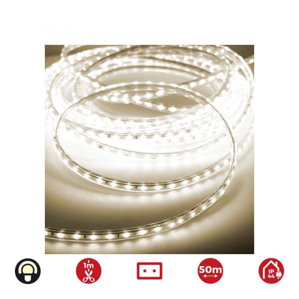 EDM Tira LED 60 LEDs/m Branco Quente 3200K IP44 220-240V 50m