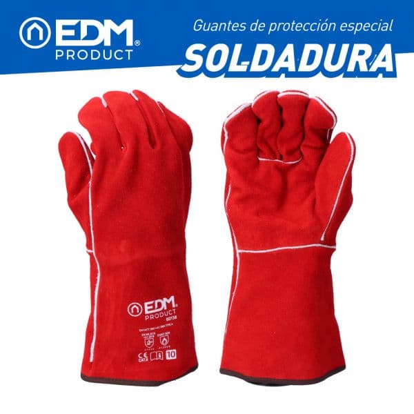 EDM Luvas para Soldadores de Camurça Cosido com Fio Kevlar Tamanho 10 - ELK80138