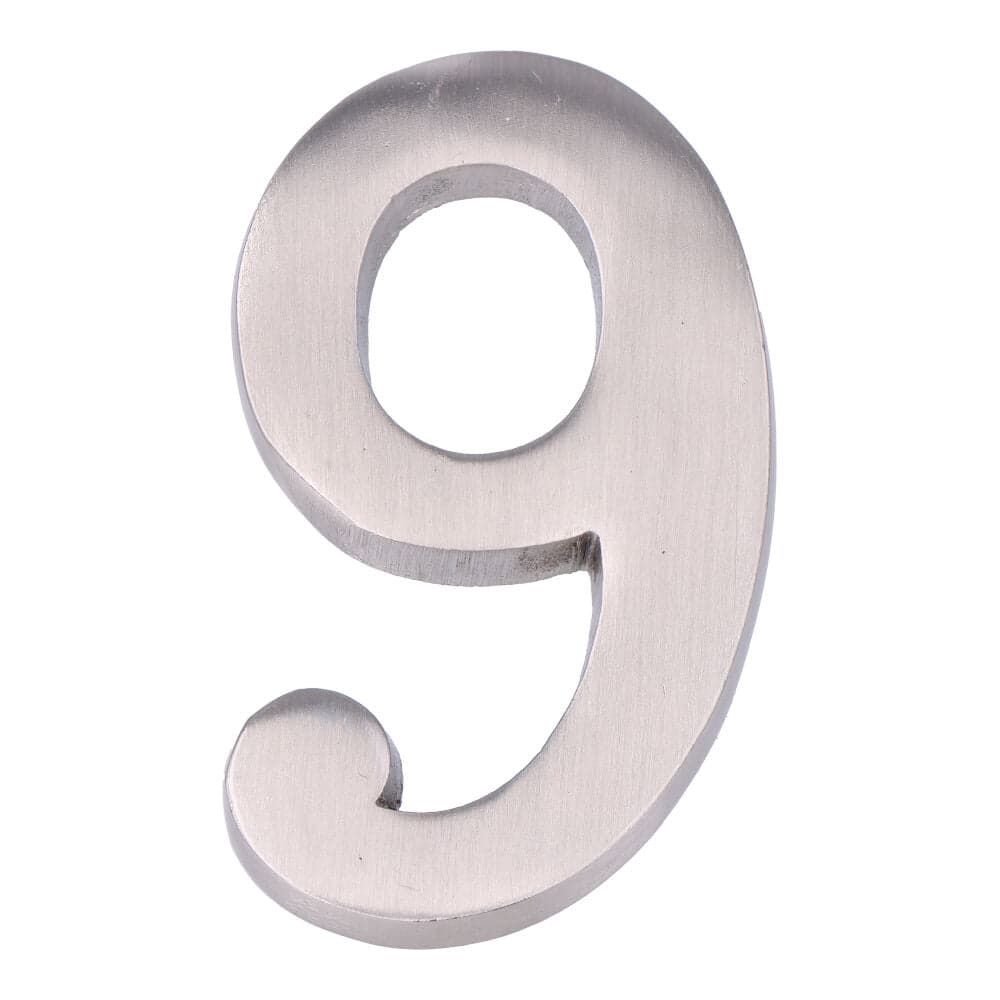 EDM Numero 9 Niquel Mate 10CM Fixação Invisivel - ELK85051