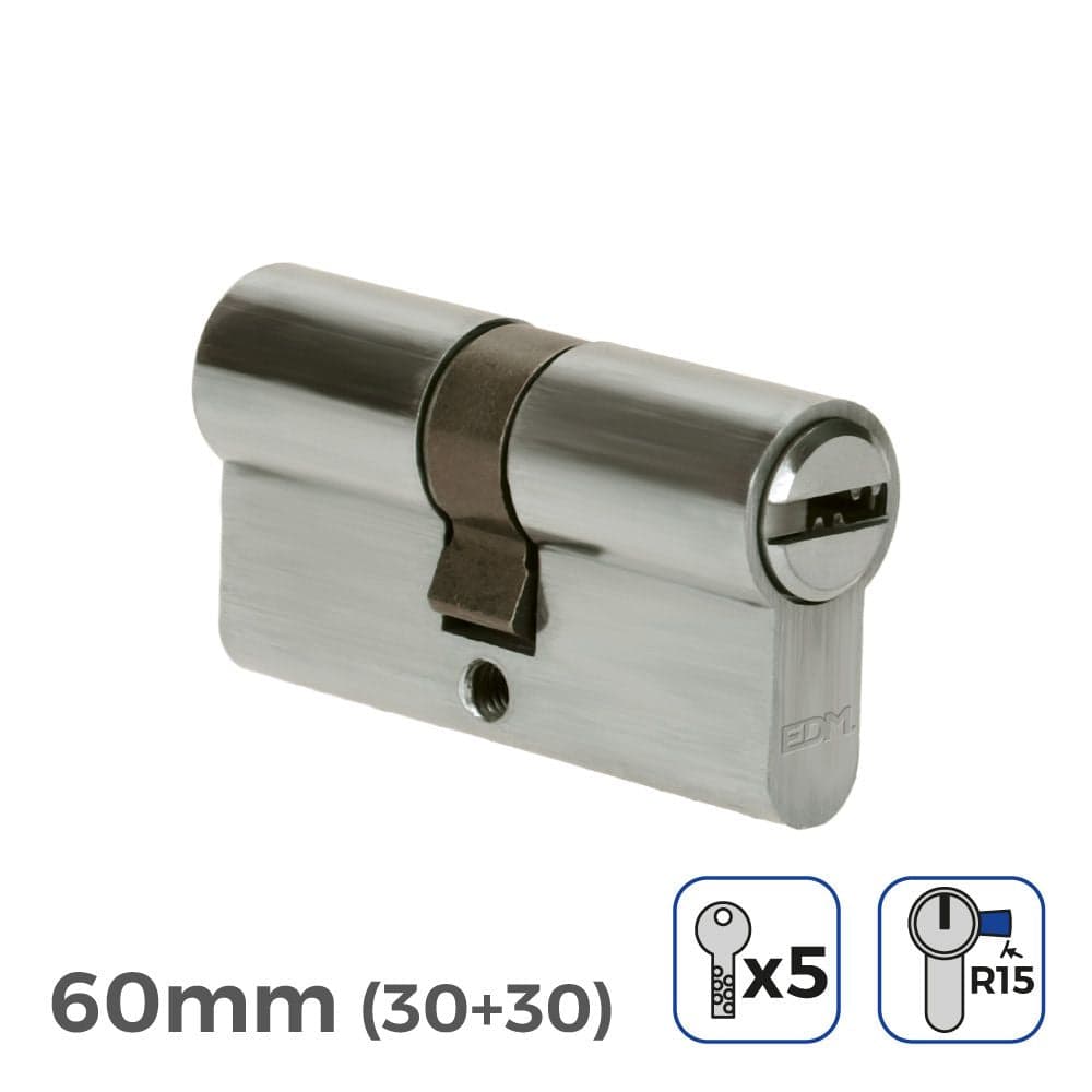 EDM Canhão Niquel 60MM (30+30MM) com 5 Chaves Seguran. - EDM85174