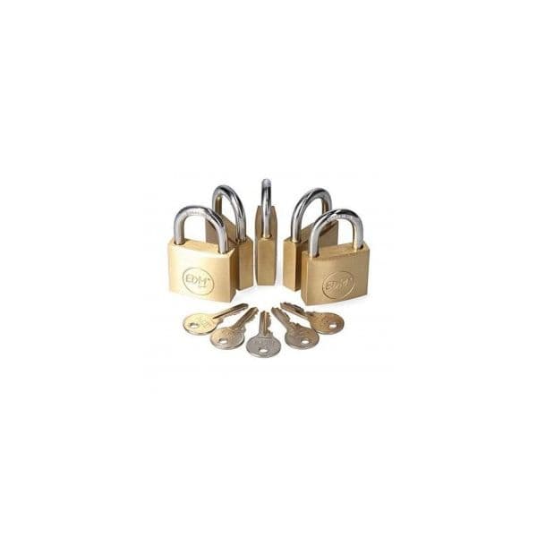 EDM Pack 5 Padlocks de Bronze Normal Arch 5 Equal Keys 40X23MM