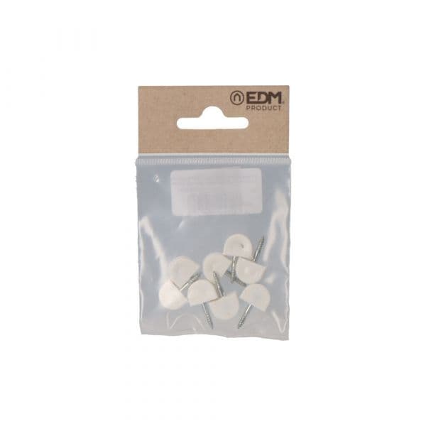 EDM Pack 8 Unid. Suporte Pequeno para Estantes Semi-redondo Branco - 85353