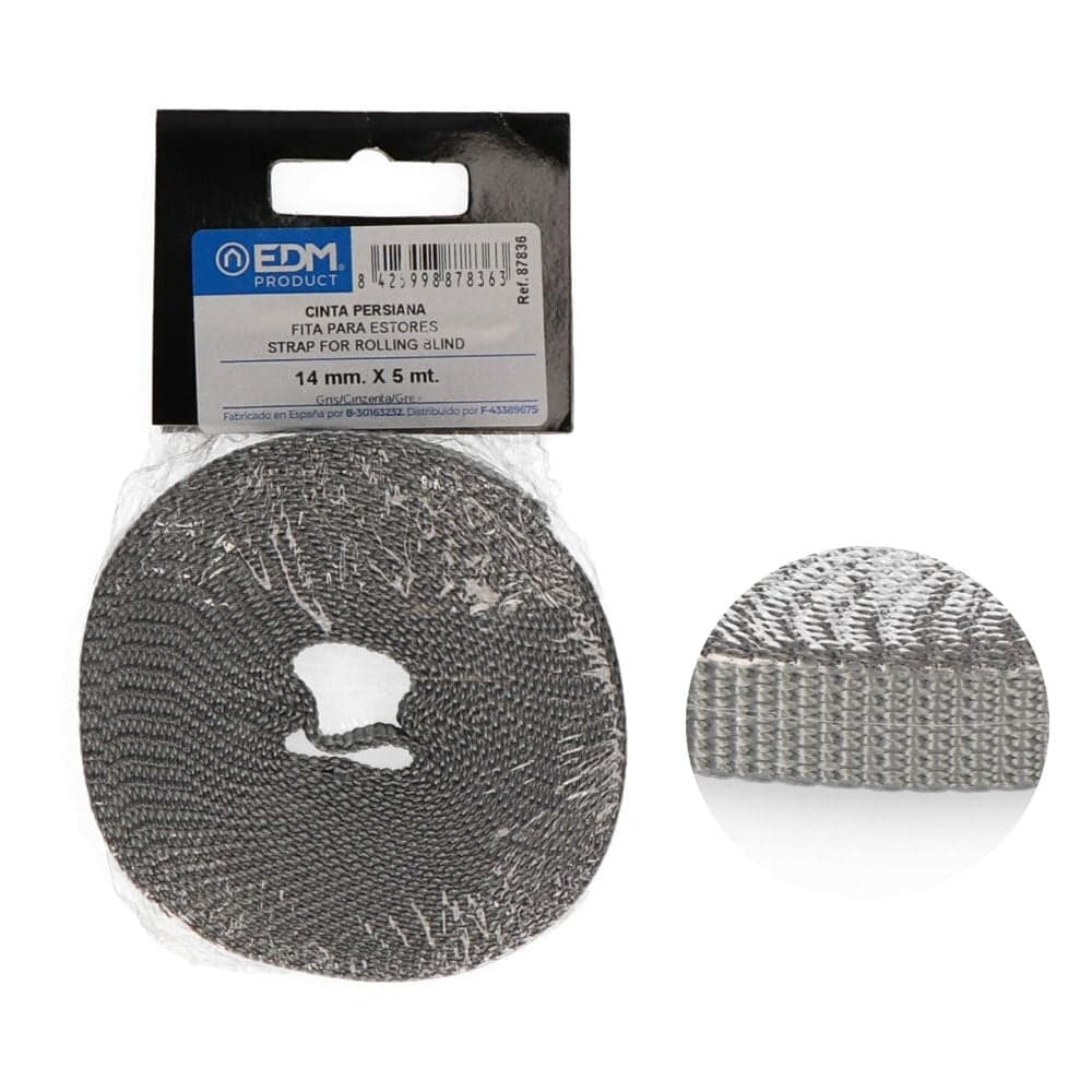 FITA PARA ESTORES MINI 14MM X 5M CINZENTA EDM