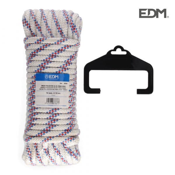 EDM Rolo 15M. Corda Poliester Alta Tenacidade Tricolor. Calibre 10 mm - ELK87861