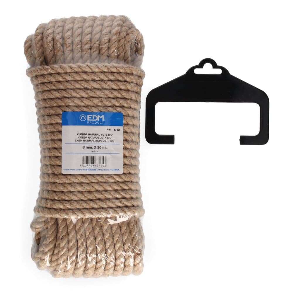 ROLO 20M. CORDA NATURAL JUTA BIO. 3 CABOS. CALIBRE 8MM EDM