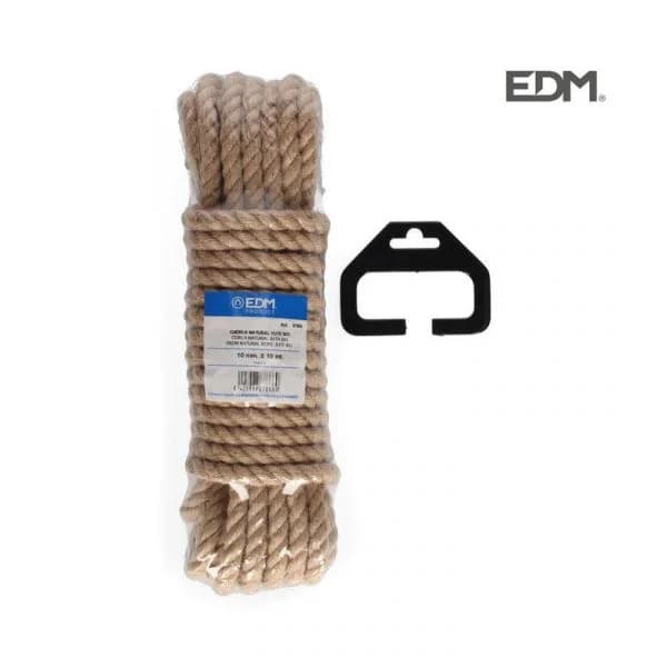 EDM Madeja 10 Mt. Cuerda Natural Yute Bio. 3 Cabos. Calibre 10 M