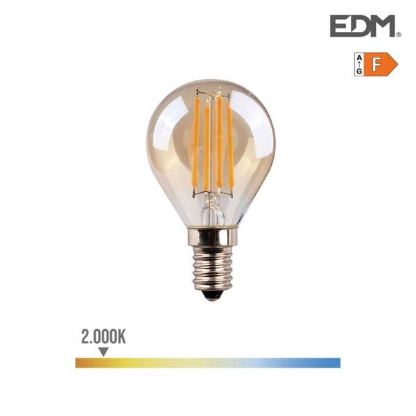 EDM Lâmpada Filamento Led Vidro Vintage E14 4.5w 2000k - EDM98622