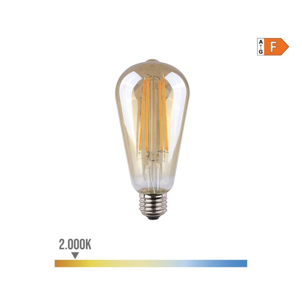 EDM Lampada Ovoide Filamento Led Vidro Vintage E27 6w - EDM98624