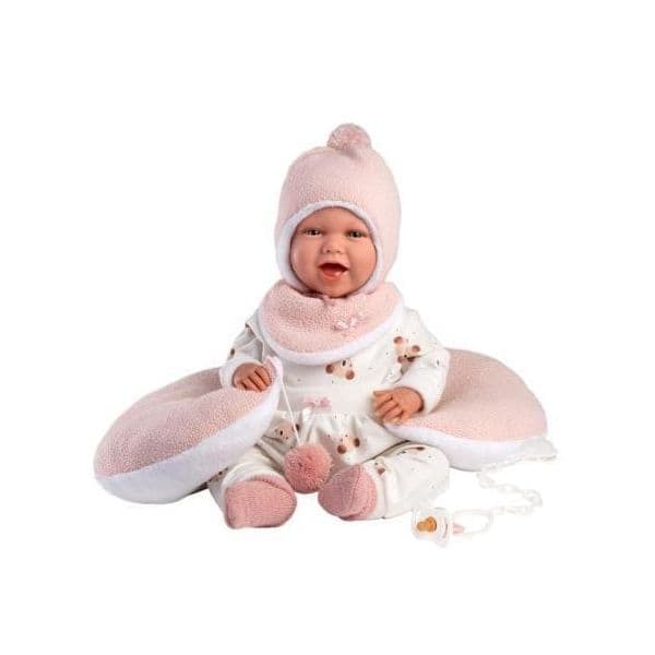 Llorens Boneca Mimi Sorrisos 42 cm com Almofada Lua Rosa - DT74104