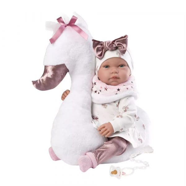 Llorens Boneca Tina Chorona com Almofada Cisne 44cm - LL84456