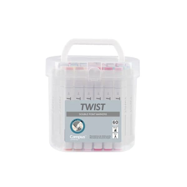 Campus Marcadores Ponta Dupla Twist 60 Cores