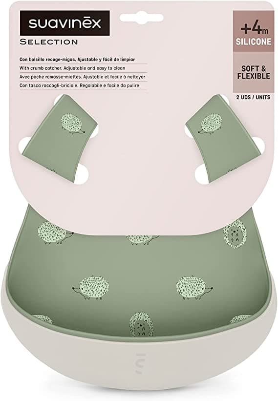 Suavinex 2 Babetes Silicone Cinza/Verde