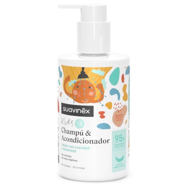 Suavinex Kids Shampoo & Shampoo e Condicionador 2 em 1 para Crianças 3 Y+ 300ml